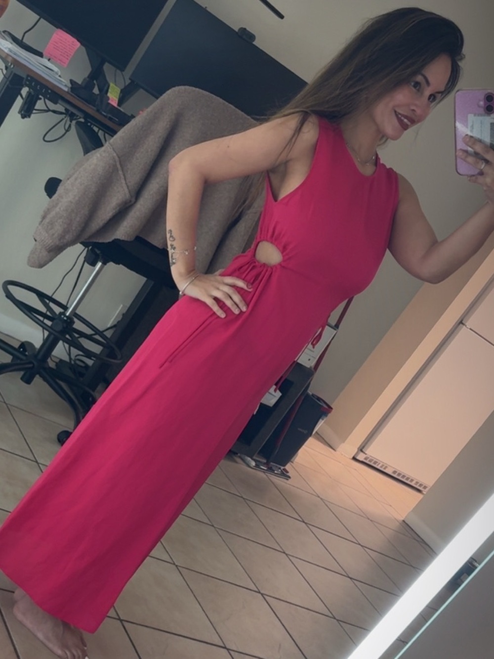 Zara Hot Pink ๐๐ Sleeveless Cutout Maxi Dress - Picture 1 of 4